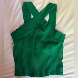 Green Zara crossover top